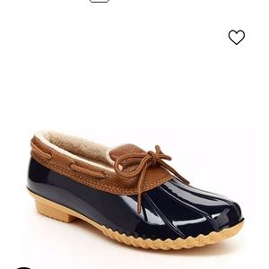 NWT JBU Woodbury Women's Casual Duck Shoe COLOR:  NAVY, TAN SIZE 7